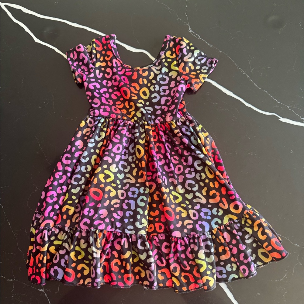 Colorful Leopard Print‎ Girlhood Twirl Dress